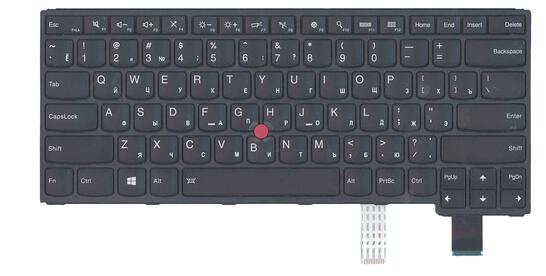 Клавиатура для ноутбука Lenovo Yoga (S3-14) с подсветкой (Light), с указателем (Point Stick), Black, (Black Frame) RU - фото 2