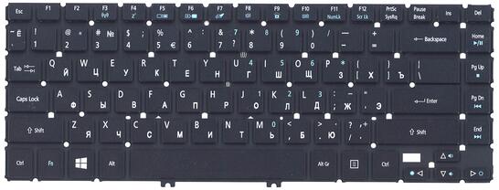 Клавиатура для ноутбука Acer Aspire R7-571, R7-571G, R7-572, R7-572G с подсветкой (Light), Black, (No Frame), RU - фото 2