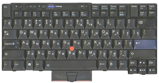 Клавиатура для ноутбука Lenovo ThinkPad (T400S, T410, T410I, X220, T400, T520, T420) с указателем (Point Stick) Black RU - фото 7