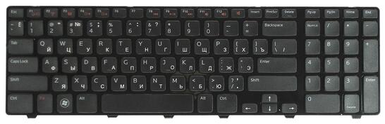 Клавиатура для ноутбука Dell Inspiron 17R (5720, 7720, N7110) Vostro (3750) XPS (L702X) Black, (Black Frame), RU Клавиатура для ноутбука Dell Inspiron 17R (5720, 7720, N7110) Vostro (3750) XPS (L702X) Black, (Black Frame), RU - фото 2