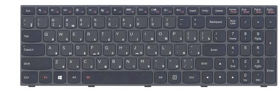 Клавиатура для ноутбука Lenovo Ideapad (G50-70) с подсветкой (Light) Black, (Black Frame) RU - фото 2