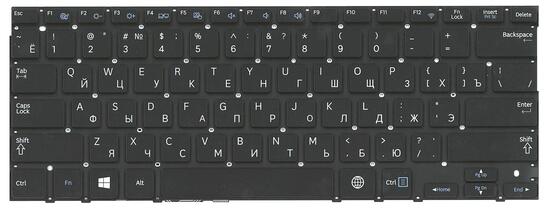 Клавиатура для ноутбука Samsung (NP530V3, NP535V3, NP530U3, NP535U3) Black, (No Frame), RU - фото 7