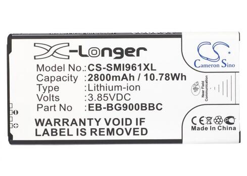 Аккумуляторная батарея для смартфона Samsung CS-SMI961XL Galaxy S5 3.85V Black 2800mAh 10.78Wh - фото 3