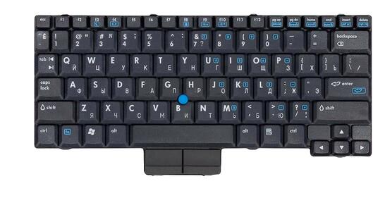 Клавиатура для ноутбука HP Compaq NC2400, nc2500, nc2510 с указателем (Point Stick) Black, RU Клавиатура для ноутбука HP Compaq NC2400, nc2500, nc2510 с указателем (Point Stick) Black, RU - фото 2