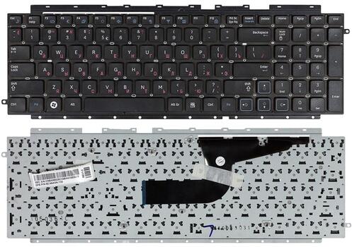 Клавиатура для ноутбука Samsung RF712 с частью корпуса (Corps), Black, (No Frame), RU