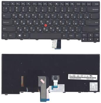 Клавиатура для ноутбука Lenovo ThinkPad Edge (T440, T440P, T440S) с подсветкой (Light), с указателем (Point Stick) Black, Black Frame, RU