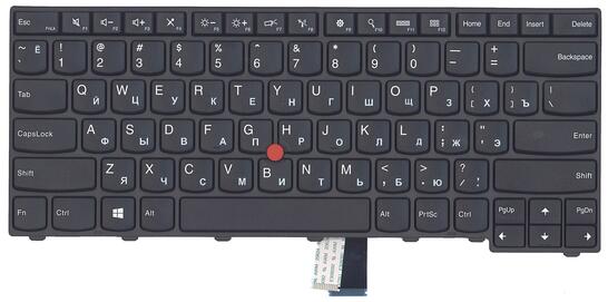 Клавиатура для ноутбука Lenovo ThinkPad Edge (T440, T440P, T440S) с подсветкой (Light), с указателем (Point Stick) Black, Black Frame, RU - фото 2
