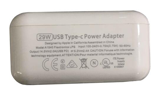 Блок питания для ноутбука Apple 29W 14.5V 4A USB Type-C MJ262LL/A OEM - фото 7
