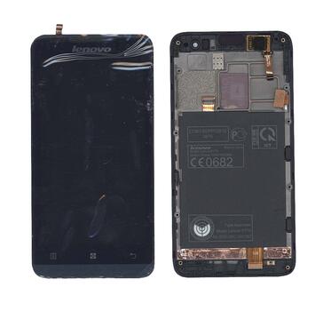 Матрица с тачскрином (модуль) Lenovo P770 черный с синей рамкой