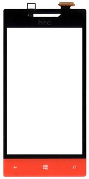 Тачскрин (Сенсорное стекло) для смартфона HTC Windows Phone 8S (A620e) черное с красным