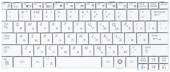 Клавиатура для ноутбука Samsung (Q68, Q70) White RU - фото 2