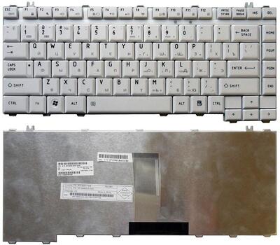 Клавиатура Toshiba Satellite (A200, A205, A300, A305, A400, A405, M200, M205, M300, M305, L200, L300, L305, L300D, L305D, L455, L450, L450D, L455D, Pro M200) White, RU