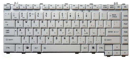 Клавиатура Toshiba Satellite (A200, A205, A300, A305, A400, A405, M200, M205, M300, M305, L200, L300, L305, L300D, L305D, L455, L450, L450D, L455D, Pro M200) White, RU - фото 2