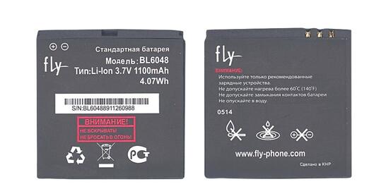 Аккумуляторная батарея для смартфона Fly BL6048 IQ239 Era Nano 2 3.7V Black 1100mAh 4.07Wh