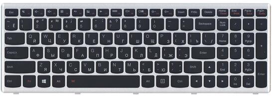 Клавиатура для ноутбука Lenovo IdeaPad U510, Z710 с подсветкой (Light), Black, (Silver Frame), RU - фото 2