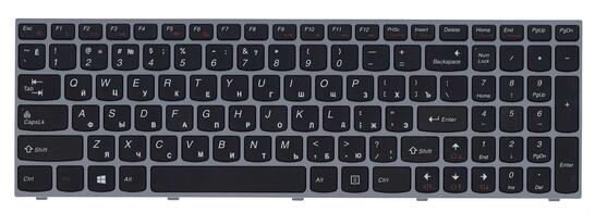 Клавиатура для ноутбука Lenovo IdeaPad (B5400, M5400) Black, (Silver Frame), RU - фото 7