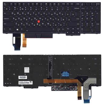 Клавиатура для ноутбука Lenovo IBM Thinkpad (E580) Black с подсветкой (Light), (No Frame) RU