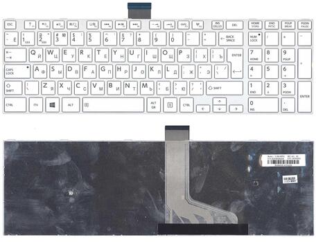 Клавиатура Toshiba Satellite (C50, C50D, C50-A, C50D-A, C55, C55-A, C55DT, C55DT-A) White, (White Frame) RU (вертикальный энтер)
