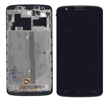 Матрица с тачскрином (модуль) для Philips Xenium I928 черный с рамкой Матрица с тачскрином (модуль) для Philips Xenium I928 черный с рамкой
