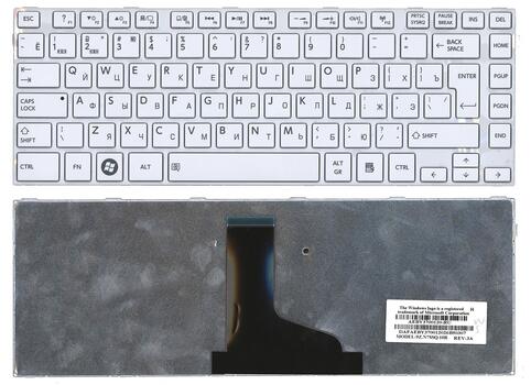 Клавиатура Toshiba Satellite (C800, L800, L805, L830, L835, M800, M805) White, (White Frame) RU