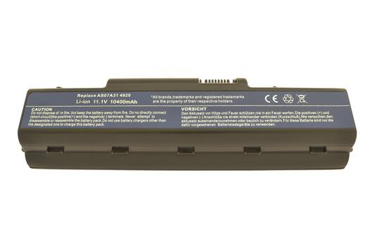 Усиленная аккумуляторная батарея для ноутбука Acer AS07A31 Aspire 2930 11.1V Black 10400mAh OEM - фото 4