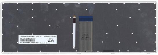 Клавиатура для ноутбука Lenovo IdeaPad U510, Z710 с подсветкой (Light), Black, (Silver Frame), RU - фото 3