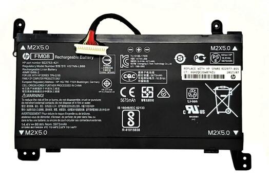 Аккумуляторная батарея для ноутбука HP FM08 Omen 17-AN 12Pin 14.4V Black 5700mAh - фото 6