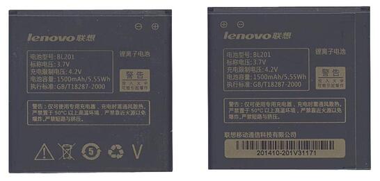 Аккумуляторная батарея для смартфона Lenovo BL201 A60/A60+ 3.7V Black 1500mAh 5.55Wh Аккумуляторная батарея для смартфона Lenovo BL201 A60/A60+ 3.7V Black 1500mAh 5.55Wh