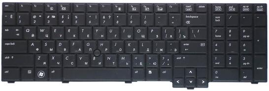 Клавиатура для ноутбука HP EliteBook (8740W) с указателем (Point Stick) Black, RU Клавиатура для ноутбука HP EliteBook (8740W) с указателем (Point Stick) Black, RU - фото 2