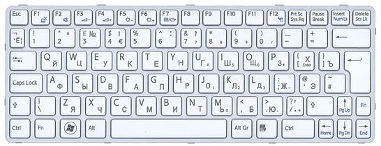 Клавиатура для ноутбука Sony Vaio (SVE11) White, (White Frame) RU - фото 2