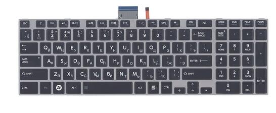 Клавиатура Toshiba Satellite (P850, P850D, P855, P855D) с подсветкой (Light), Black, (Gray Frame) RU - фото 2