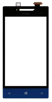 Тачскрин (Сенсорное стекло) для смартфона HTC Windows Phone 8S (A620e) черное с синим
