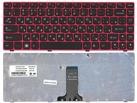 Клавиатура для ноутбука Lenovo IdeaPad (Z470, G470Ah, G470GH, Z370) Black, (Red Frame), RU Клавиатура для ноутбука Lenovo IdeaPad (Z470, G470Ah, G470GH, Z370) Black, (Red Frame), RU