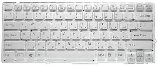 Клавиатура для ноутбука Sony Vaio (VPC-SD, VPC-SB) Silver, (NoFrame) RU - фото 2