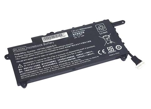 Аккумуляторная батарея для ноутбука HP PL02 Pavilion 11 7.6V Black 3800mAh OEM