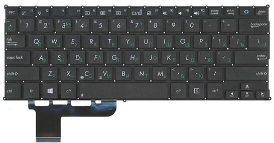 Клавиатура для ноутбука Asus VivoBook (X201E, S201, S201E, X201) Black, (No Frame), RU - фото 2