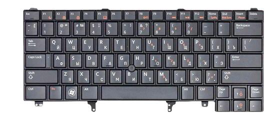 Клавиатура для ноутбука Dell Latitude (E5420, E6220, E6320, E6420, E6430, E6620) с указателем (Point Stick), Black, RU/EN - фото 2