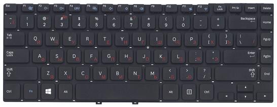 Клавиатура для ноутбука Samsung Series (3 14.0&quot;, NP350V4X, NP355V4X) Black, (No Frame), RU - фото 2