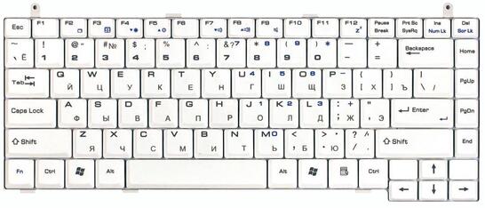 Клавиатура для ноутбука MSI (S420, S425, S430, S450) White, RU - фото 2