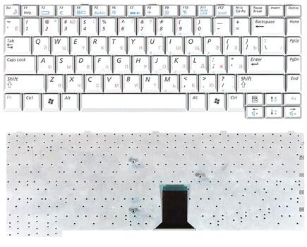 Клавиатура для ноутбука Samsung (M50, M55) White, RU Клавиатура для ноутбука Samsung (M50, M55) White, RU