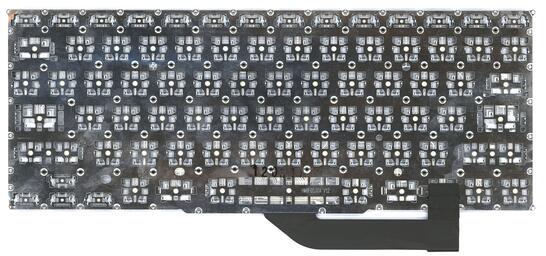 Клавиатура для ноутбука Apple MacBook Pro A1398 (2012, 2013, 2014, 2015 года) с подсветкой (Light) Black, (No Frame), RU (горизонтальный энтер) - фото 3