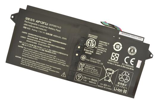 Аккумуляторная батарея для ноутбука Acer AP12F3J Aspire S7-391 7.4V Black 4680mAh Orig - фото 4