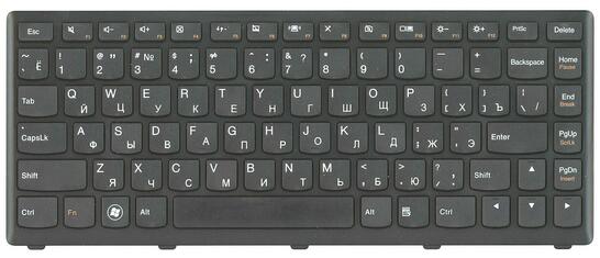 Клавиатура для ноутбука Lenovo IdeaPad (S300, S400, S405) Black, (Black Frame), RU - фото 2