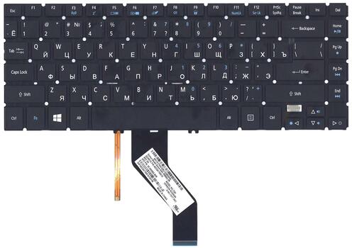 Клавиатура для ноутбука Acer Aspire V5-472, V5-473, V7-481, V7-482, TravelMate P446-M, P645-M с подсветкой (Light), Black, (No Frame) RU - фото 2
