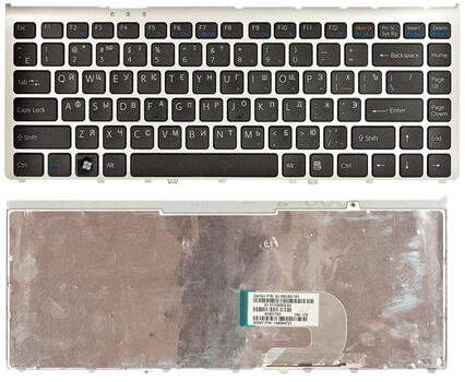 Клавиатура для ноутбука Sony Vaio (VGN-FW) Black, (Silver Frame) RU Клавиатура для ноутбука Sony Vaio (VGN-FW) Black, (Silver Frame) RU