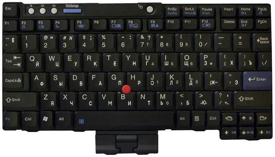 Клавиатура Lenovo ThinkPad (X60, X60S, X60T, X61, X61S, X61T) с указателем (Point Stick) Black, RU - фото 2