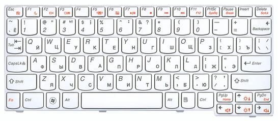 Клавиатура для ноутбука Lenovo IdeaPad (U160) White, (White Frame), RU - фото 2