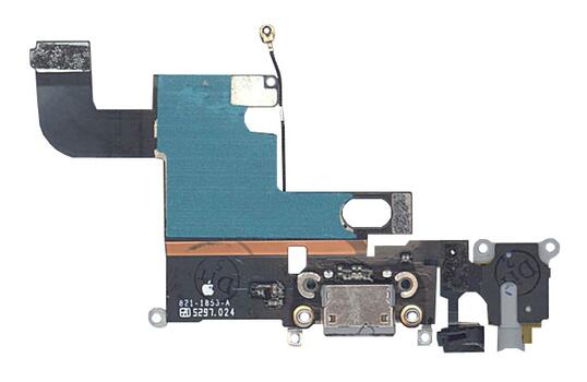 Шлейф разъема питания с аудио-разъемом для Apple 6 черный Шлейф разъема питания с аудио-разъемом для Apple 6 черный