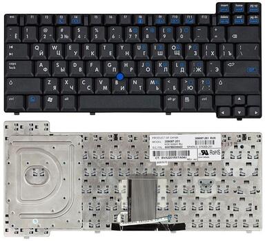 Клавиатура для ноутбука HP Compaq NC8200, NC8230, NX8220, NW8240, NC8400, NC8440 с указателем (Point Stick), Black, RU