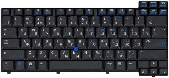 Клавиатура для ноутбука HP Compaq NC8200, NC8230, NX8220, NW8240, NC8400, NC8440 с указателем (Point Stick), Black, RU - фото 2